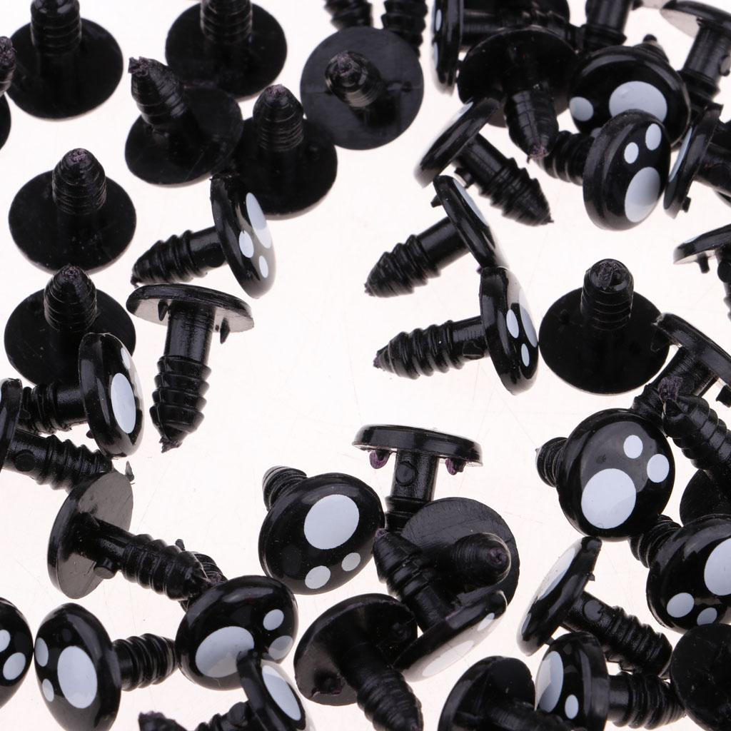 100pcs Plastic Safety Eyes Round Doll Puppet Plush Animal Making And Repairing Accessories 12MM