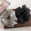 Vintage French Polka Dot Mesh Scrunchie: Elegant Low Ponytail and Bun Hair Accessory