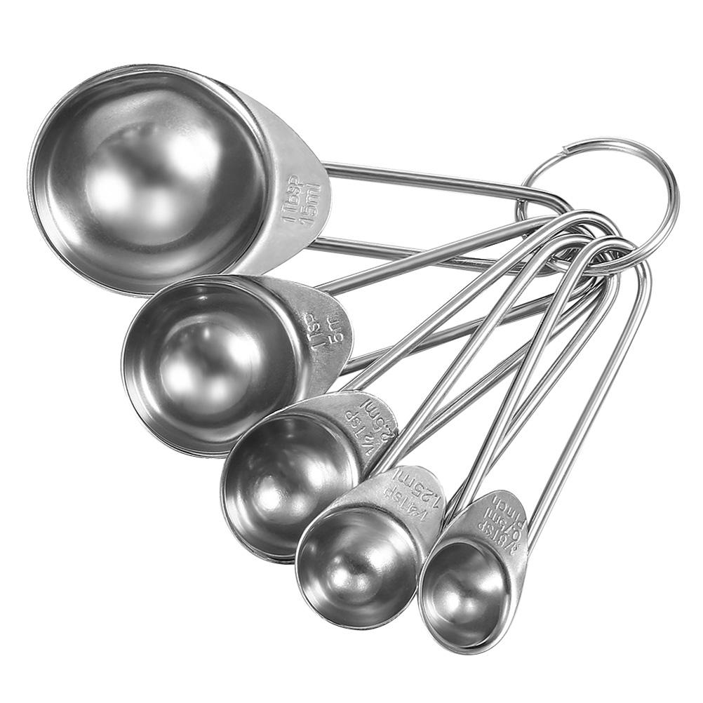 

Набор из 5 мерных ложек из нержавеющей стали, вложенные друг в друга, чайные ложки для выпечки, столовые ложки для сухих и жидких ингредиентов, ароматизаторы