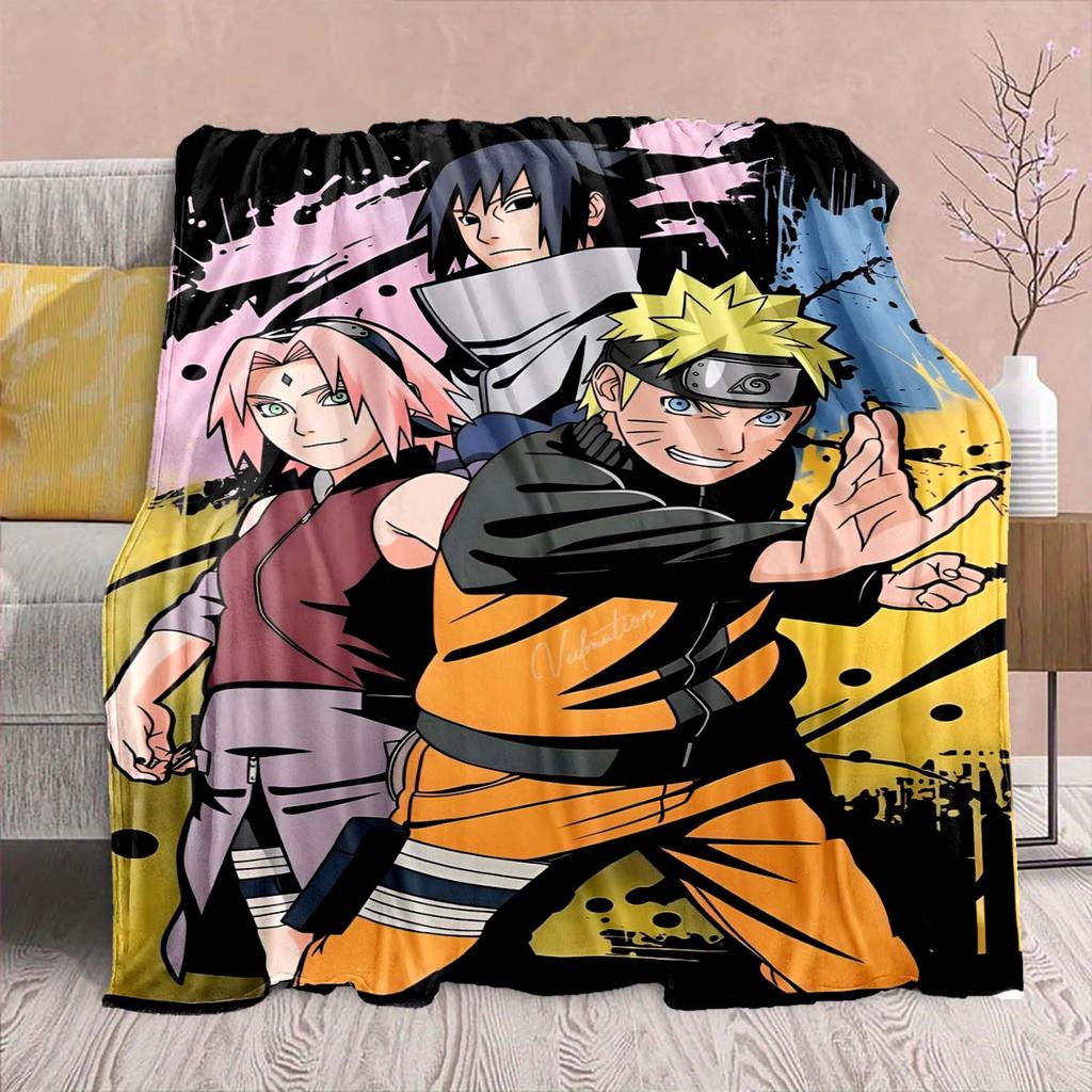 Naruto Anime Flannel Blanket - Soft Warm Perfect for Sofa, Bedding Camping Travel Office Home Decor -QJY
