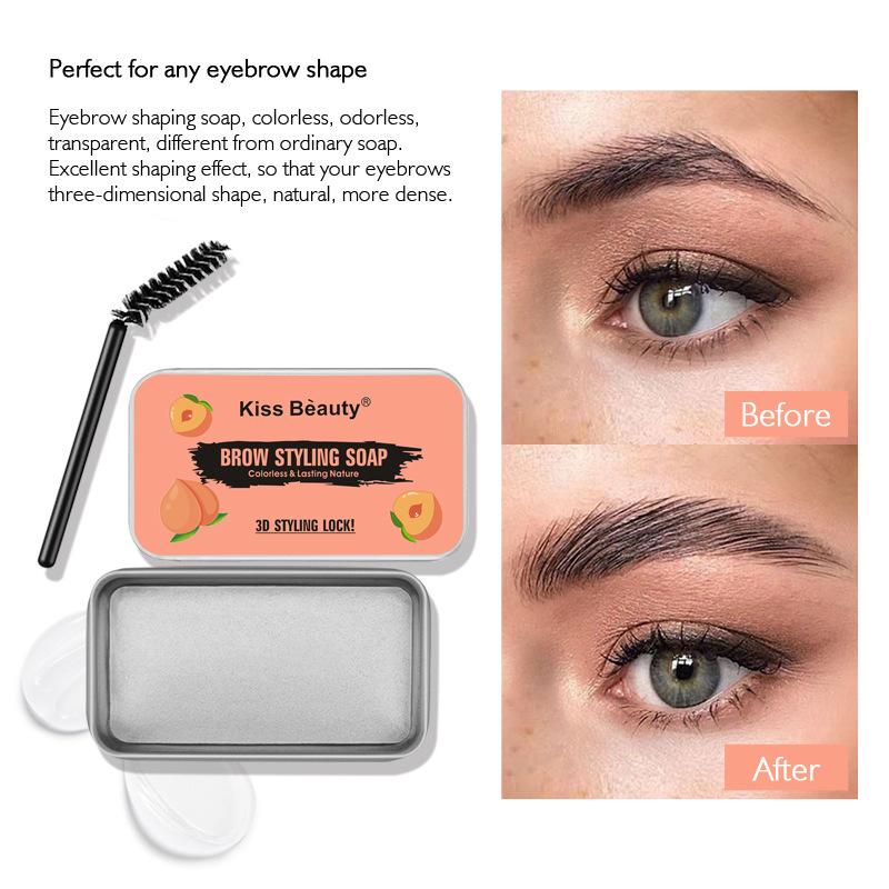 Kissbeauty Krem do Brwi Mydło do Stylizacji Bezbarwne Przezroczyste Odświeżające Długotrwałe Naturalna Stylizacja Brwi