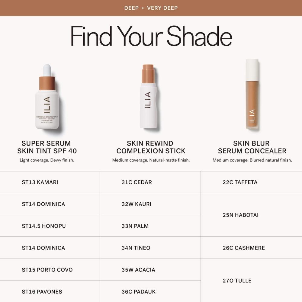 Ilia Skin Blur Serum Concealer With 12 Hour Wear .2 Fl Oz 6ml Tulle 27o Medium Deep With Olive Undertones