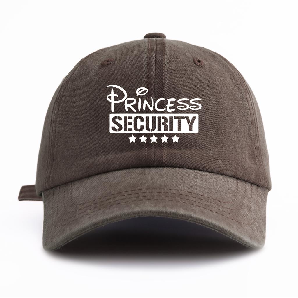 1pc Princess Security Print Washed Baseball Cap for AdultsMinimalist Retro Style Casual Soft Adjustable Dad HatPerfect As Gift