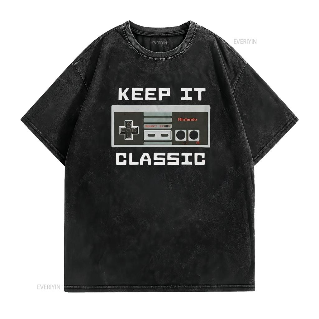 Men S Keep It Classic T Shirt Black 2X Large vintage Washed Comfortable streetwear Stylish graphic Stretched homme Breathable
