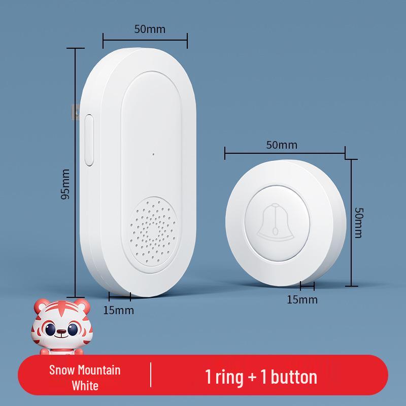 

Black Ultra-Long Range Wireless Doorbell - One-to-Two, Punch-Free, High Volume, Remote-Controlled Entry System.