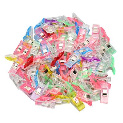 100 Pezzi Clip Trasparente per Esposizione Multifunzione Testa Piatta Mini Mollette Trasparenti Clip