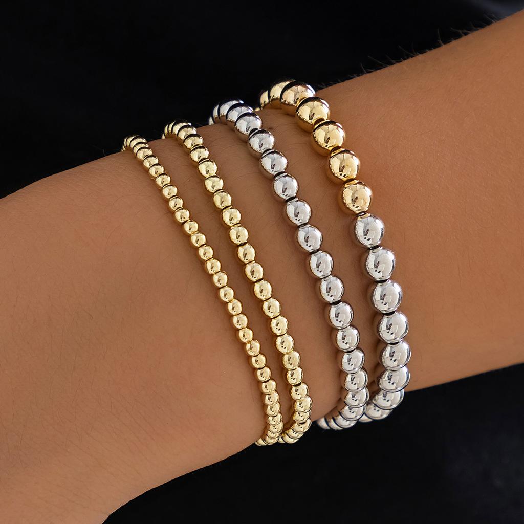 Heart Pendant Bead Stacking Bracelet Set Fashion Jewelry Minimalist Accessories Multi Layer Adjustable Bracelets for Women Girls Trend Charm Gift
