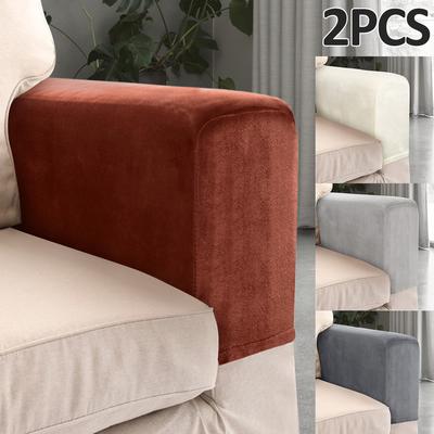 2Pcs Armrest Covers Universal Armchair Covers Non-Slip Sofa Armrest Protector Velvet Soft Warm Couch Arm Rest Covers Thickened