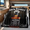 Jack Daniel's Koc Pluszowy Miękki Wygodny na Wszystkie Pory Roku Koc na Sofę Biuro Drzemki Koc Podróżny Zewnętrzny Idealny Prezent
