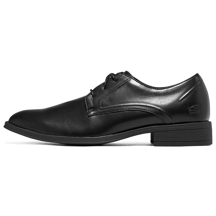 Skechers Leather Comfortable Casual Dress Shoes Men Shoes Black 65538-BLK 39.5