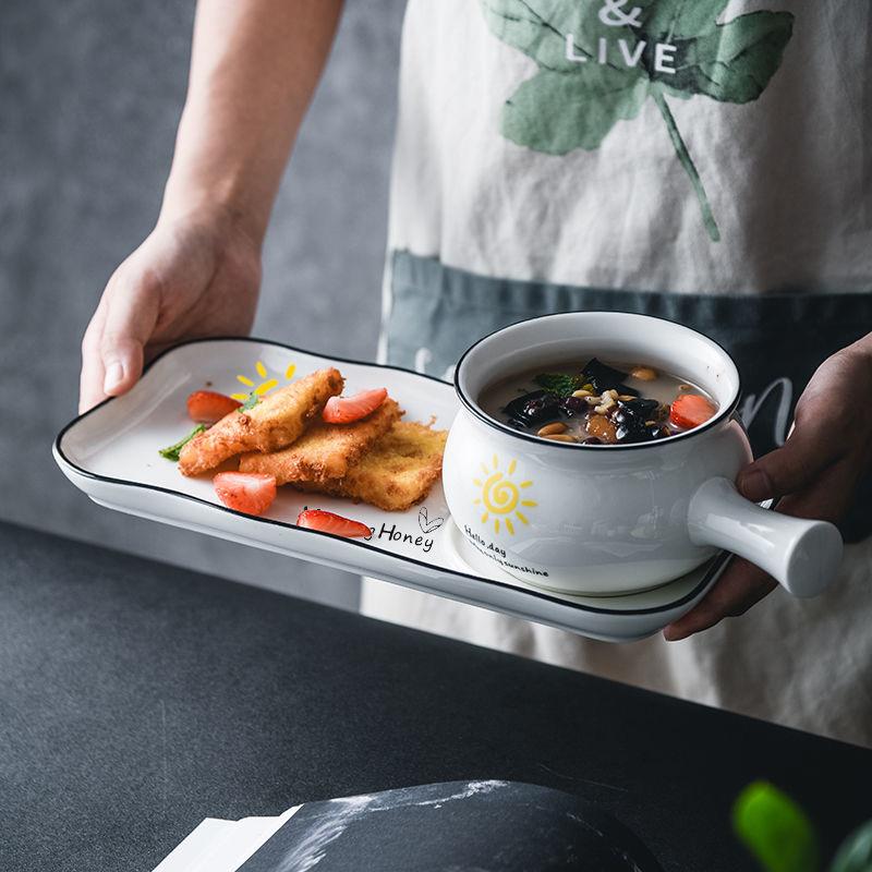 Keramisk middagsservise – Tallerkener og salatskåler til frokost og middag