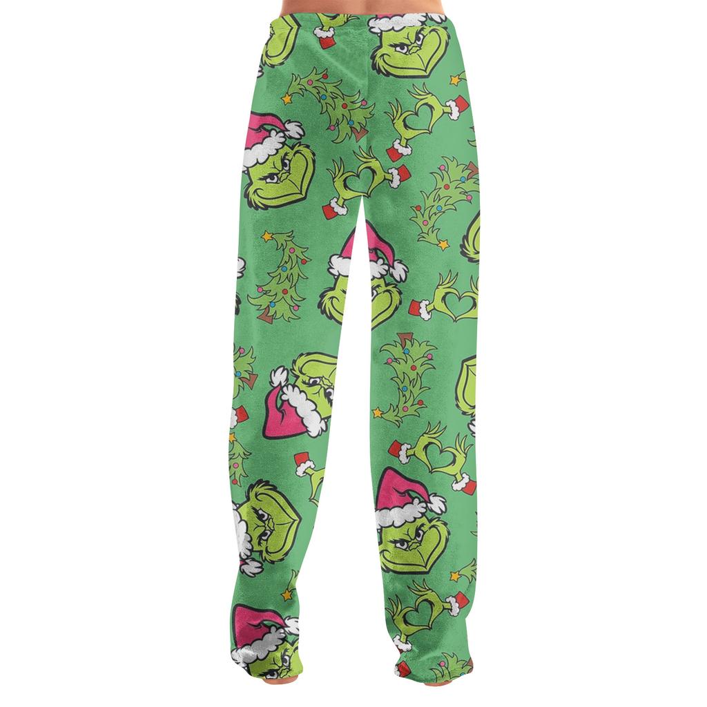 Women  Winter Print Pants Full Length Long Trousers Sports Pants