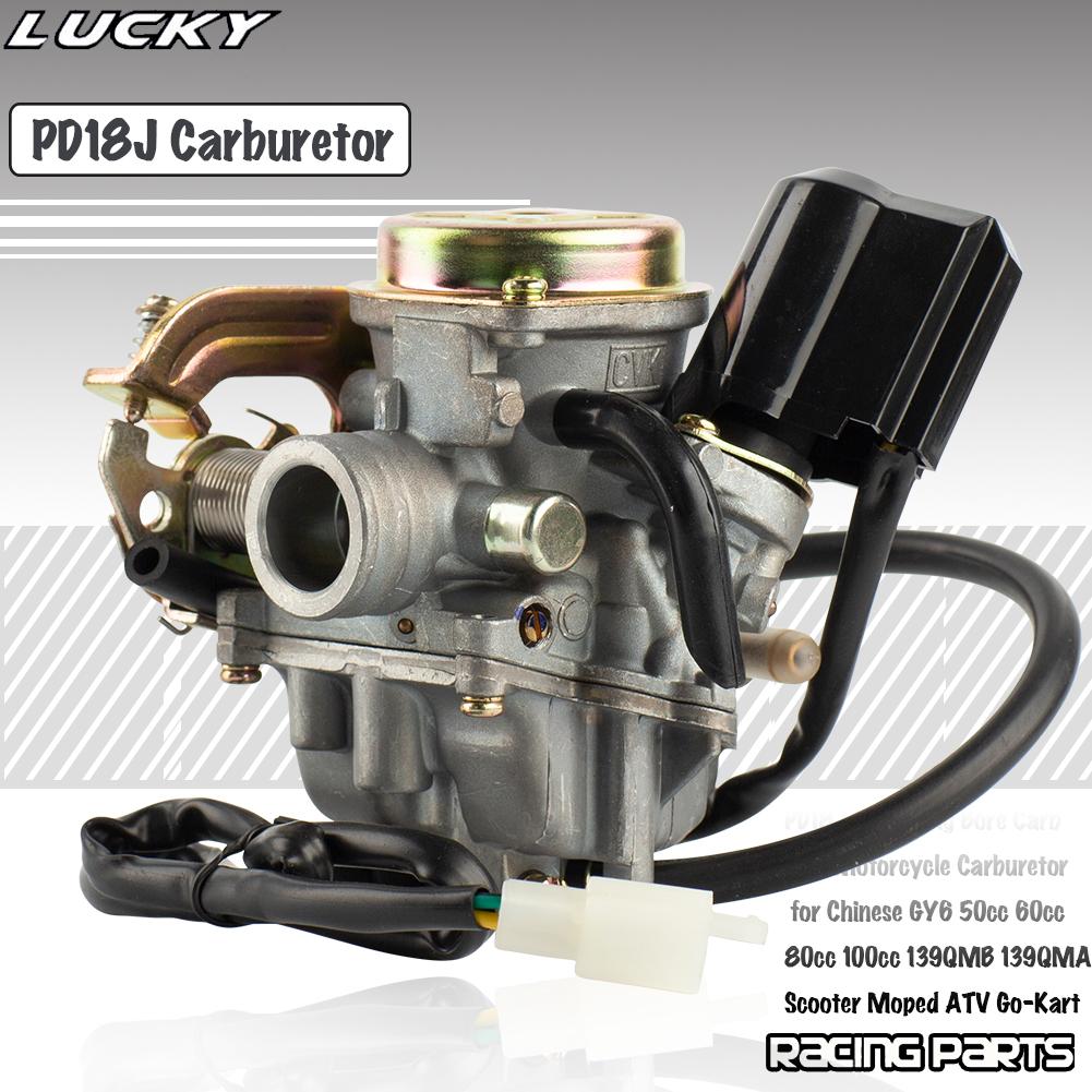 Motorcycle PD18J 18mm Big Bore Carb CVK Carburetor For Chinese GY6 50cc 60cc 80cc 100cc 139QMB 139QMA Scooter Moped ATV Go-Kart