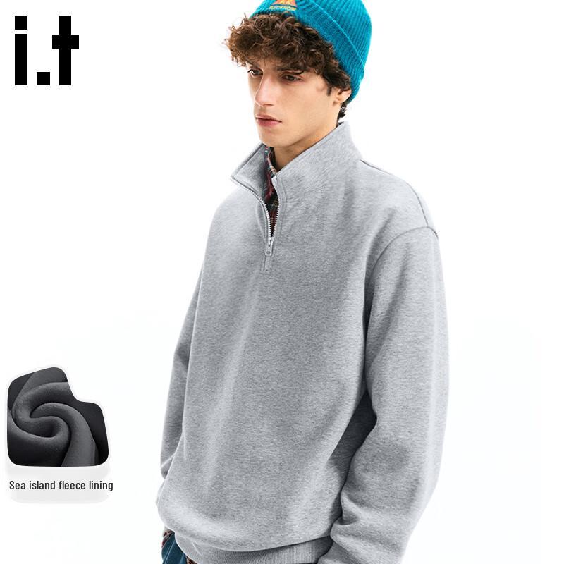 Fingercroxx IT Men's Fleece-Lined Stand-Collar Half-Zip Sweatshirt