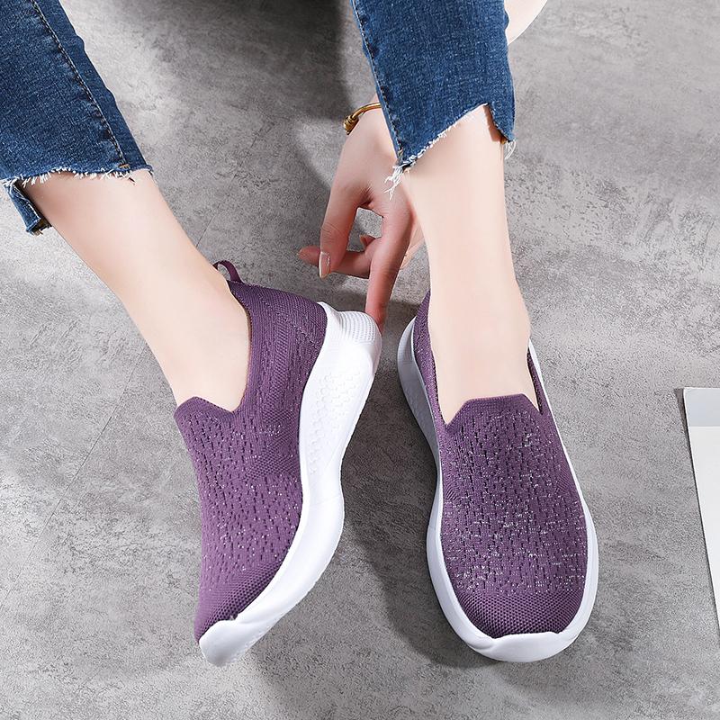 Summer Women Sneakers Comfort Casual Plus Size Flats Loafers Soft Walking Sports Shoes Slip On Large Size