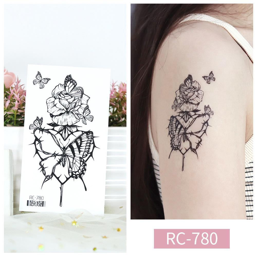 Butterfly Tattoo Stickers: Small, Fresh, Waterproof, Retro Black & White, Temporary Hand Designs