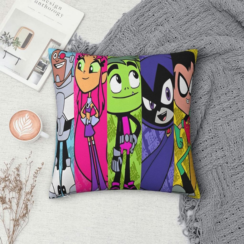 Teens Titan Go Anime Manga Printing Pillowcase Cushion Cover Throw Pillow Cover Soft and Sweet Bed Decoration Square Multi Size