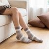 Skiing Thermal Layer Socks Thickened Coral Fleece for Men, Striped Mid-calf Socks, Soft Winter Gift Women Fuzzy Crew Winter, Cold Weather Warm
