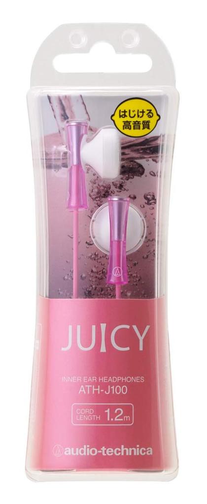 Audio-Technica JUICY In-Ear Earphones, Light Pink, ATH-J100 LPK