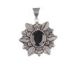 Natural Black Onyx  Gemstone 925 Sterling Silver Jewelry Handmade Pendant 1.59" CP-14-11