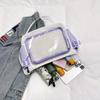 Campus versatile simple solid color Zagu transparent girl JK two-dimensional baby bag shoulder messenger bag