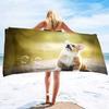 Corgi Series Seaside Vacation Beach Towel Swimming Bath Towel Microfiber Sports Towel