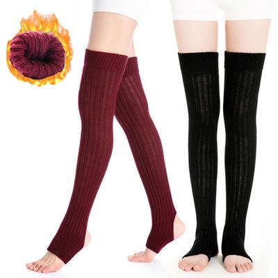 Womens Leg Warmers Winter Warm Ankle Stretch Knitted Thigh High Over Knee Long Socks Ladies Boot Sock Gaiter Female Stockings