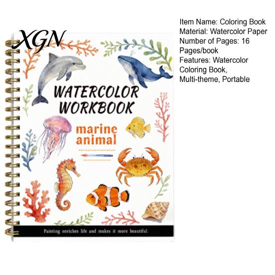 Creative Color Matching Practice Book Watercolor Coloring Book, Clean And Bright Patterns Design, Thick Art Supplies for Kids Painting Paper