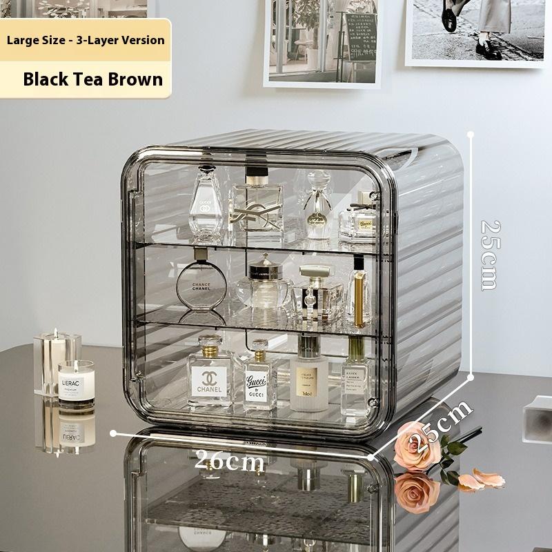 Cosmetics Storage Box Light Luxury Dust Box Dresser Perfume Skin Care Products Powder Mask Large Capacity Storage Shelf