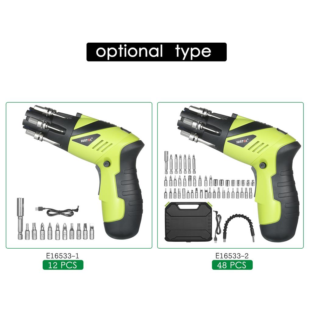 3.6V Rechargeable Cordless Screwdriver Kit 1/4 Inch Drive 6N.m Power Screwdriver Set with