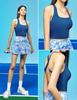 Women's Summer Activewear Set: Yoga Print Mini Skirt & Bra - Anti-Exposure for Outdoor Sports (Golf, Tennis, Badminton)