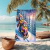 1Pc Winter Snowman Adventure Beach Towel Microfiber Beach Towel Thin Absorbent For Beach Swimming Yoga Bath Sports