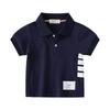 Boys' Short-Sleeved Polo Shirt Summer Kids Four Bars Half Sleeve Pearl Cotton T-shirt Tops Baby Boy Lapel Clothes