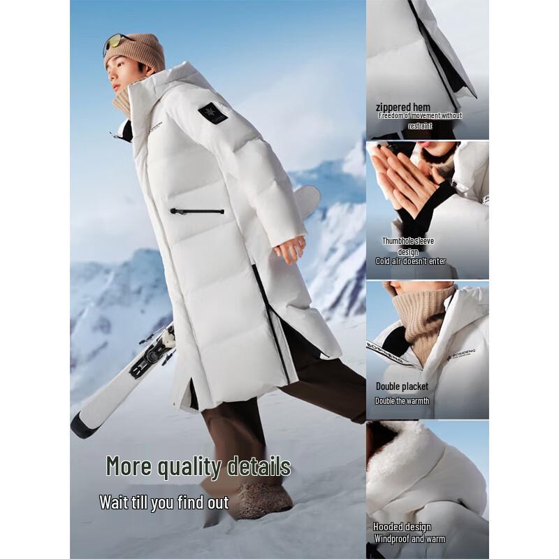 Bosideng B250246820 Long Hooded Down Jacket