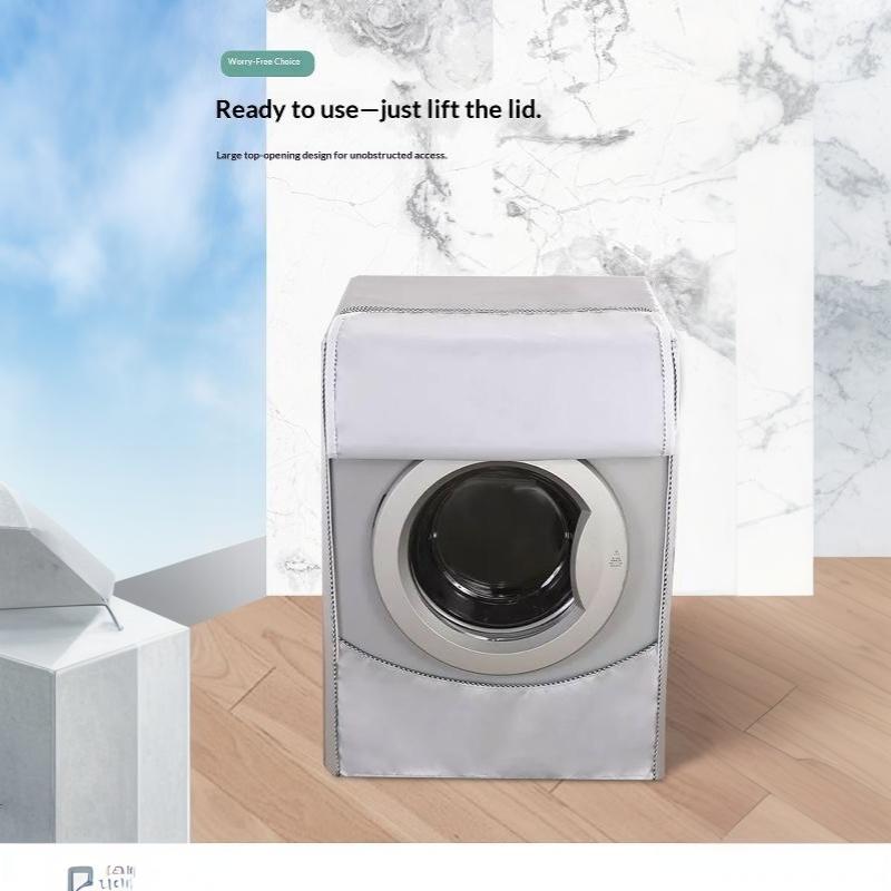 New Universal Washing Machine Cover With Roll Edge Silver Washer Dryer Cover Waterproof Cover For Front Loading Machine