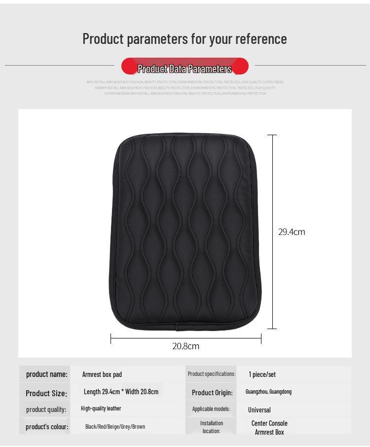 Universal Memory Foam Car Armrest Pad - Protective Central Console Cover