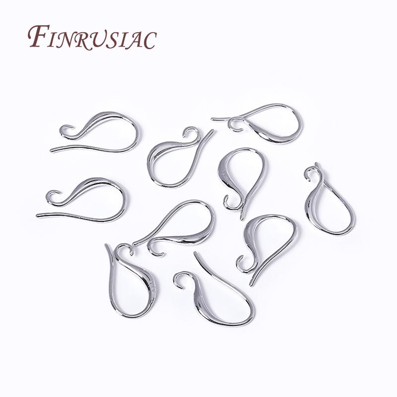 18K Gold Plated Ear Wire with Outside Loop Rhodium Plated Earring Hooks Earwire Fittings DIY Earrings Jewelry Accessories
