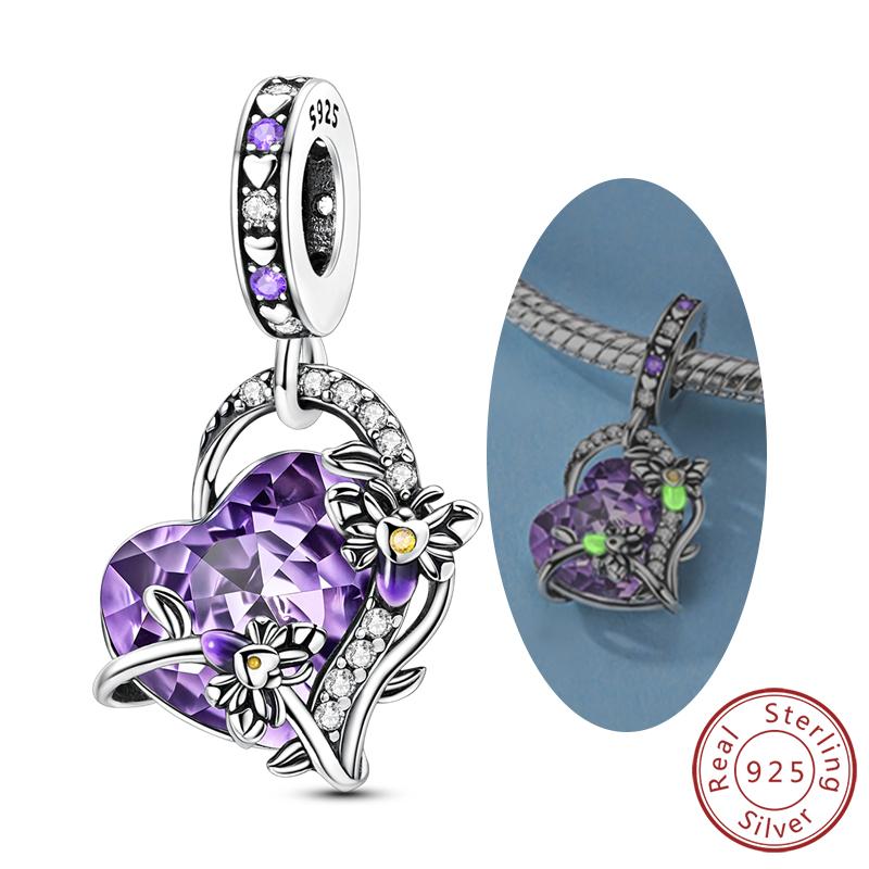 Luminous Series Copper Charms Beads Pendant Firefly Elf Paw Planet Charm Fit Original Bracelet Women Jewelry Gift