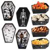 A95I-Halloween Party Decor Supplies Trick Or Treat Halloween Food Serving Trays Horror Coffin Snack Cookie Gift Boxes