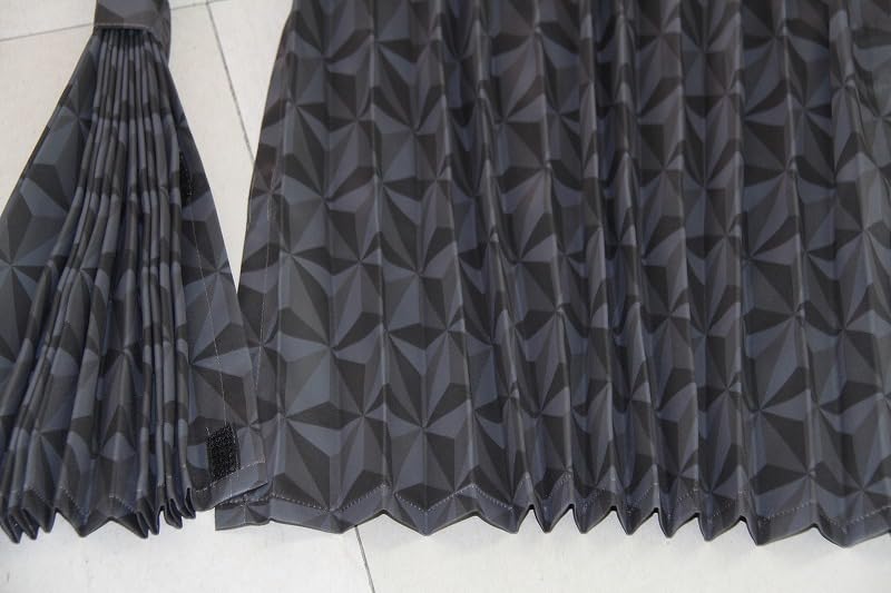 These center curtains for trucks feature pleated geometric patterns and a 140cm They are measuring 120cm x 140cm one for each and come with They can