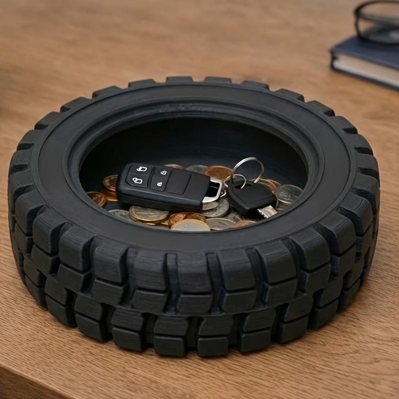 3D Printed Miniature Tire Storage Tray Miscellaneous Tray Decoration Storage Box Workbench Storage Suitable For Home Decoration