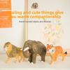Wooden Animal Carving Decor Set With Handcrafted Art For Desktop Display And Gift Giving