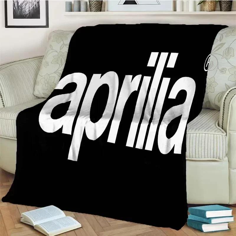 Aprilia motorcycle logo printed Flannel Blanket Fashion Warm Lightweight Living room Bedroom Sofa Bed For Picnic Blanket