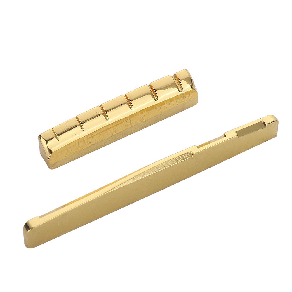 Guitar Nut 6-String Acoustic Guitar Brass Nut And Saddle Gold 43Mm And 727476Mm