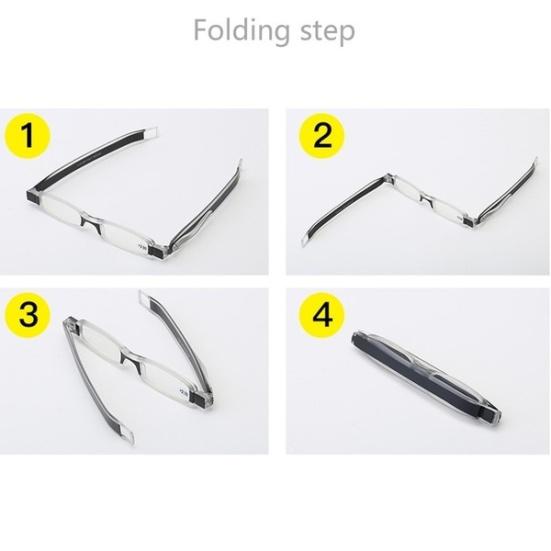 Lightweight 360 Degree Rotation Presbyopic Foldable Reading Glasses Eyewear