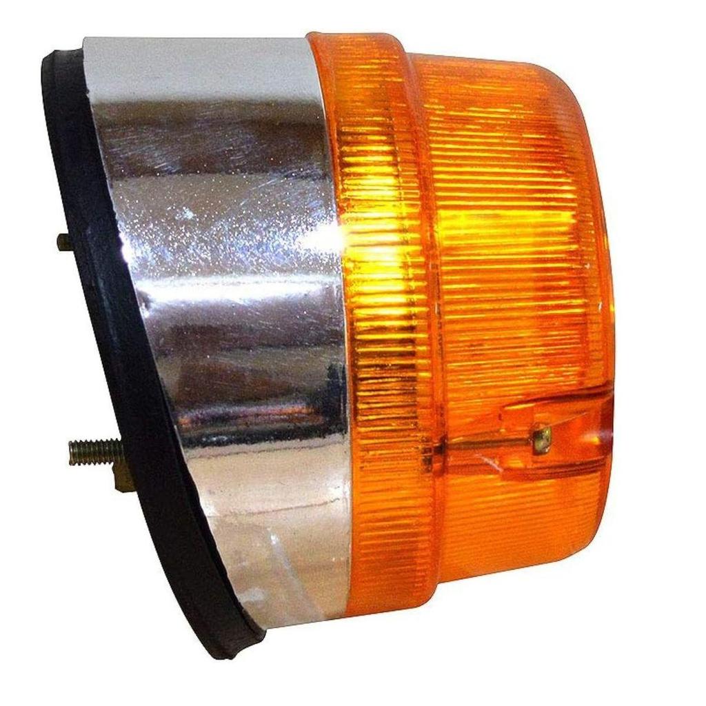 Pair of Front Indicator Lamps Amber Lens with 12V Bulbs Compatible with FIAT 682-N3 Trucks & Universal Vehicles