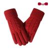 Warm Knit Touchscreen Gloves for Women - Windproof, Double-Layer Winter Cycling & Office Cold Protection