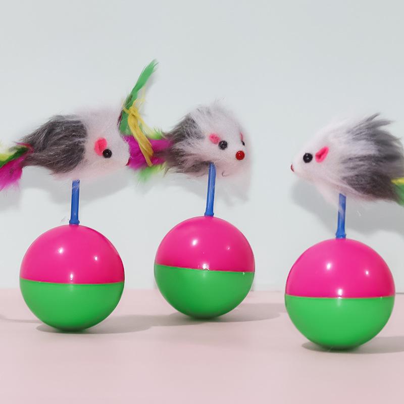 Plush Tumbler Mouse Cat Toy - Chewable Pet Supply