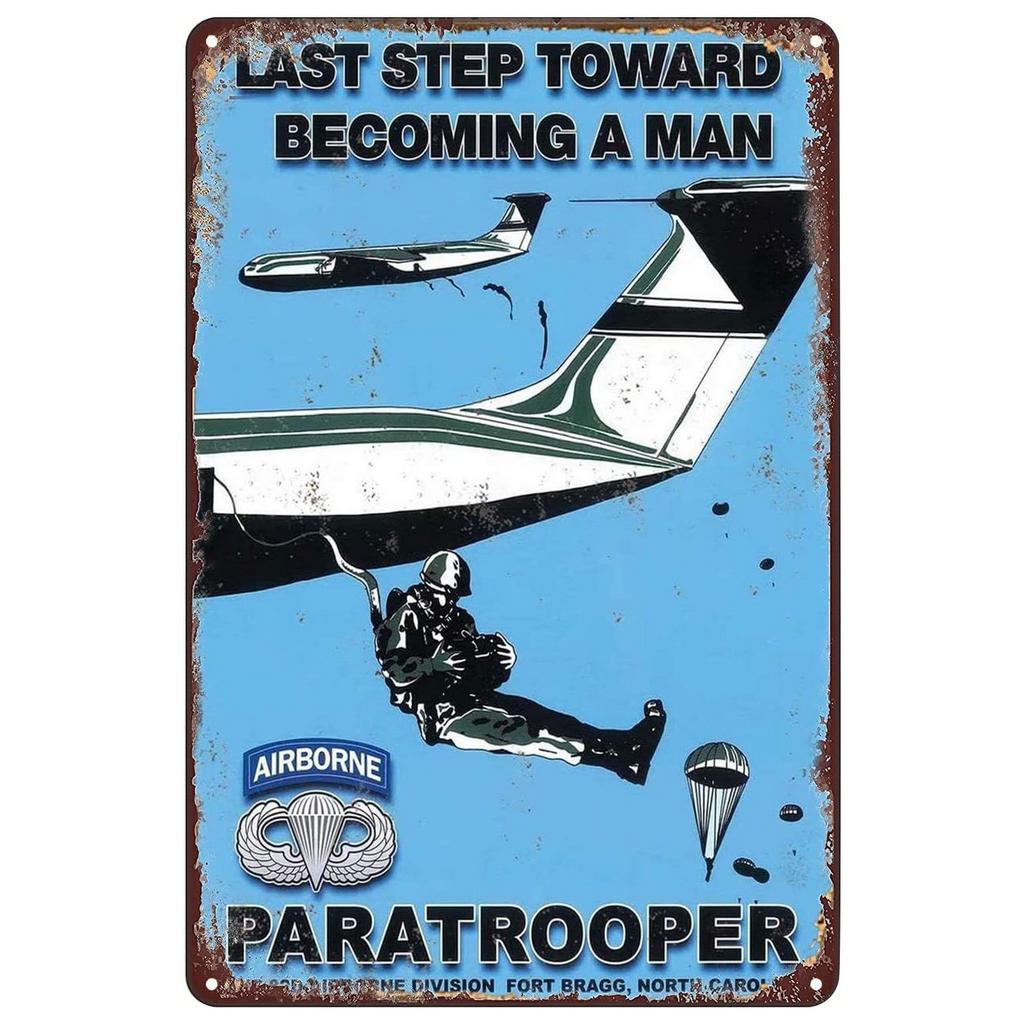 Military Metal Tin Signs Fight Plane Wall Art Poster Plaque Vintage Iron Painting Decoration for Home Cafe Washing Room Club