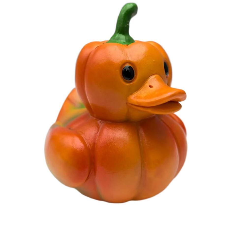 Resin Whimsical Vegetable Duck Ornament Cute Animal Sculpture Micro Landscape Duck Statue  Office